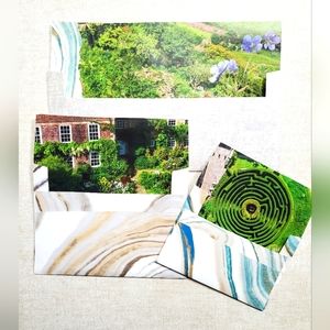 😀 HAND CRAFTED Set of 3 wallpaper greenery themed envelopes